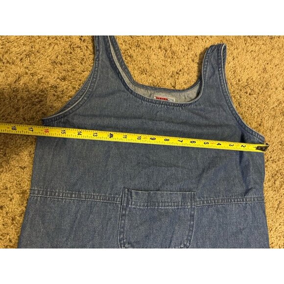 Vintage Denim Long Maxi Dress Sleeveless Cottagecore Prairie USA Made SMALL - Picture 5 of 6